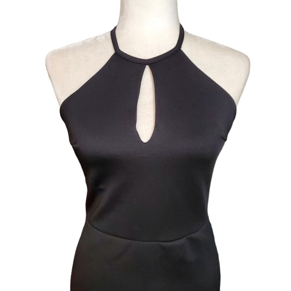 Forever 21 Dress Womens Size Small Black Keyhole Front Halter Neck Bodycon Dress - Picture 2 of 13